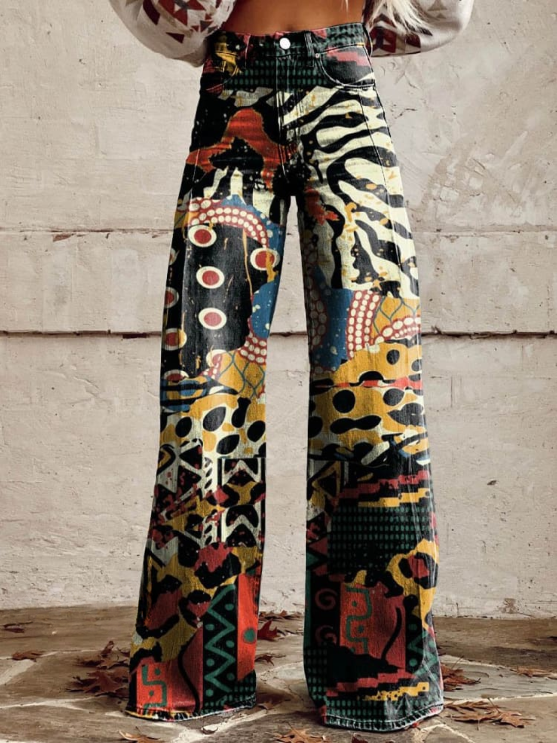 Mia – Pantalon Large Coloré Moderne