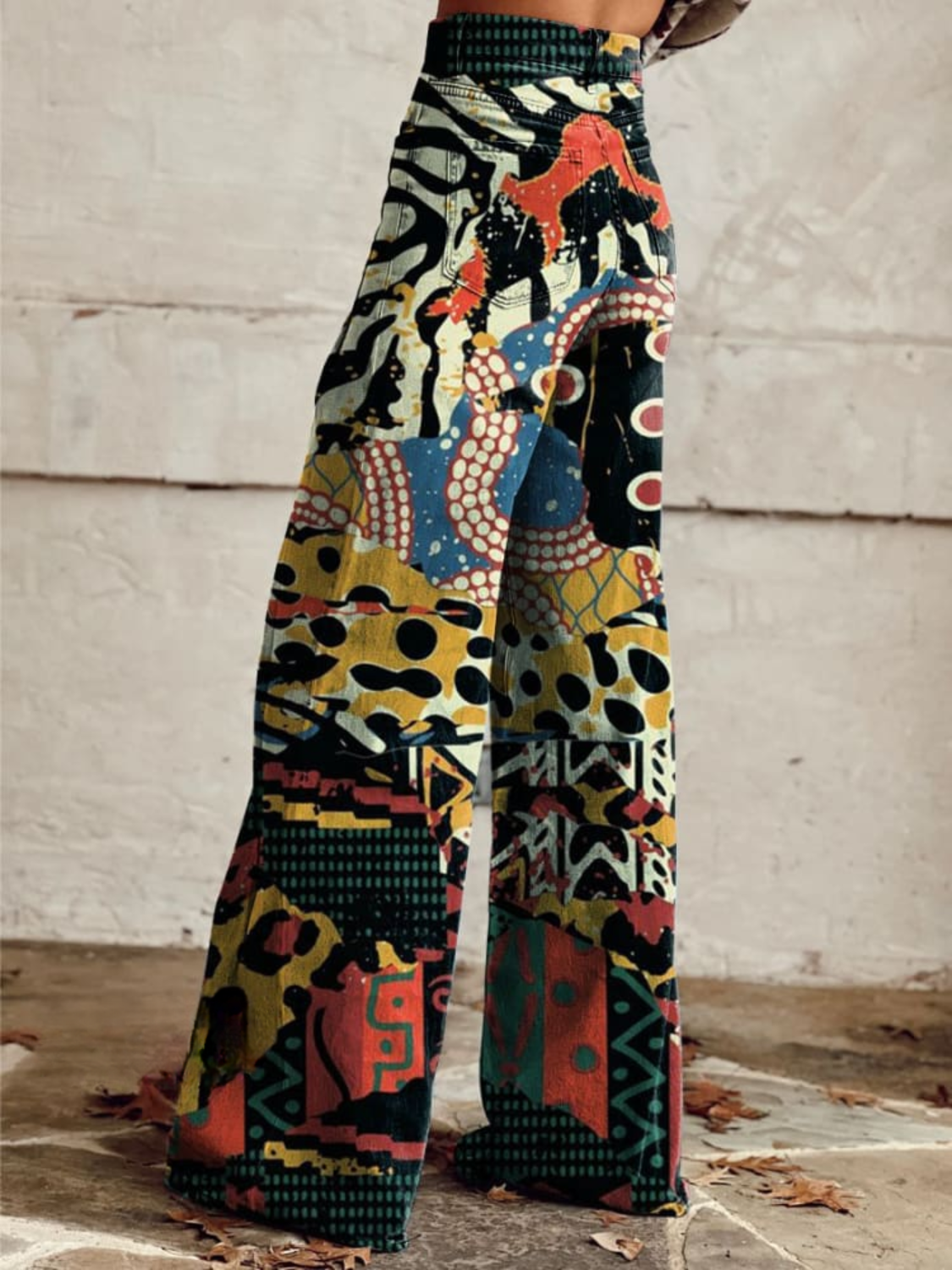 Mia – Pantalon Large Coloré Moderne