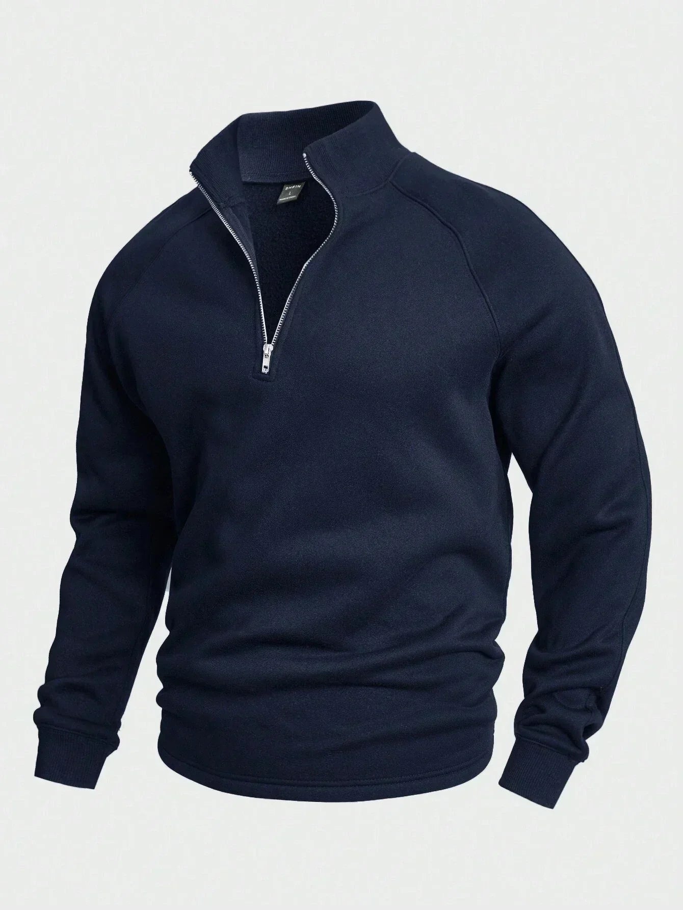 William – Pull Décontracté Demi-Zippé – Coupe Ample – Noir
