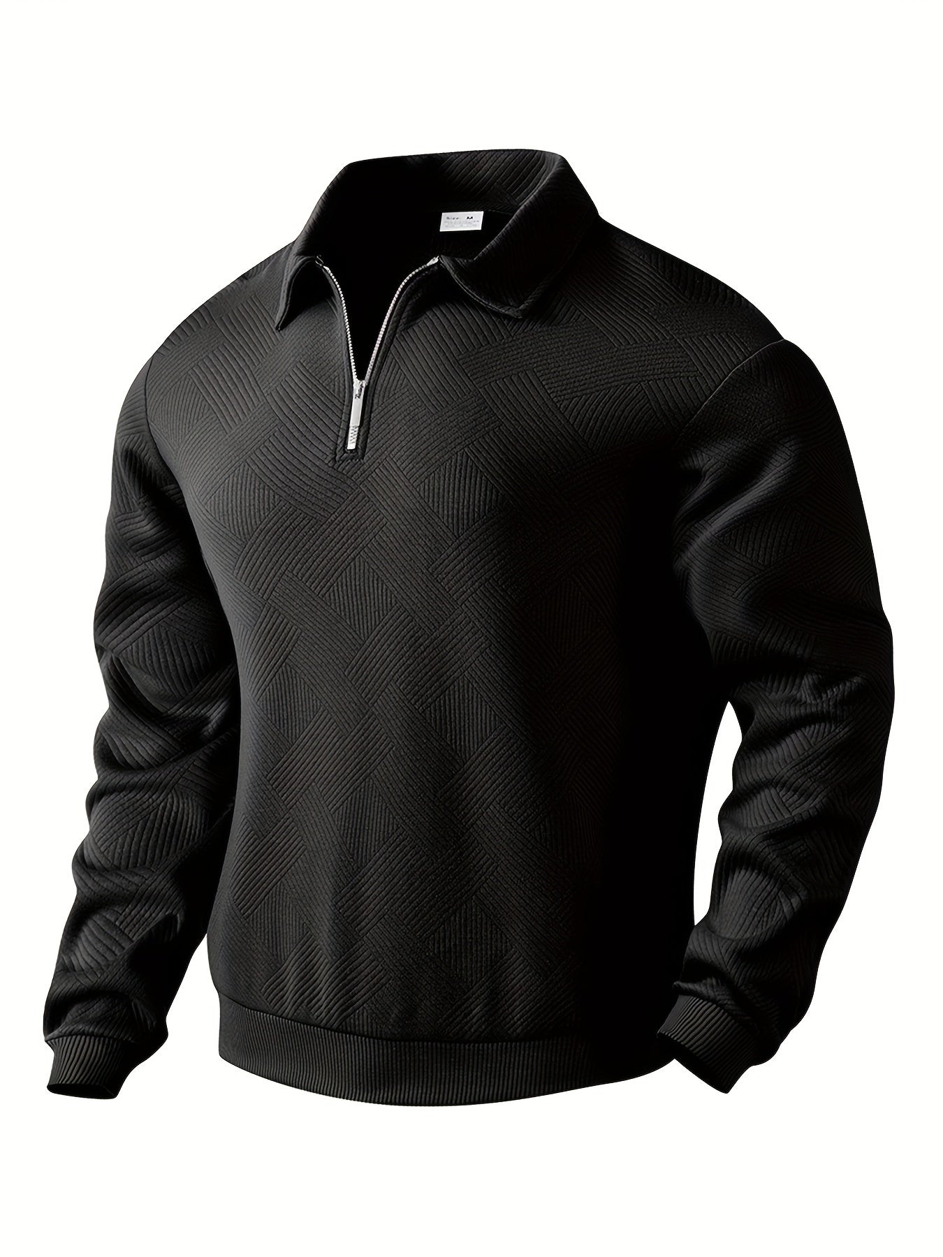 James - Pull Vintage à Motif Géométrique avec Fermeture Éclair