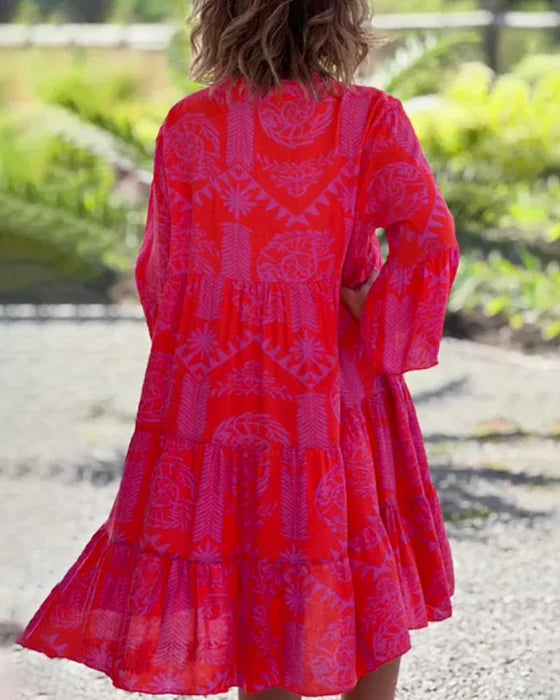 Alyssa – Robe Bohème Ample à Manches Élégantes - Vert