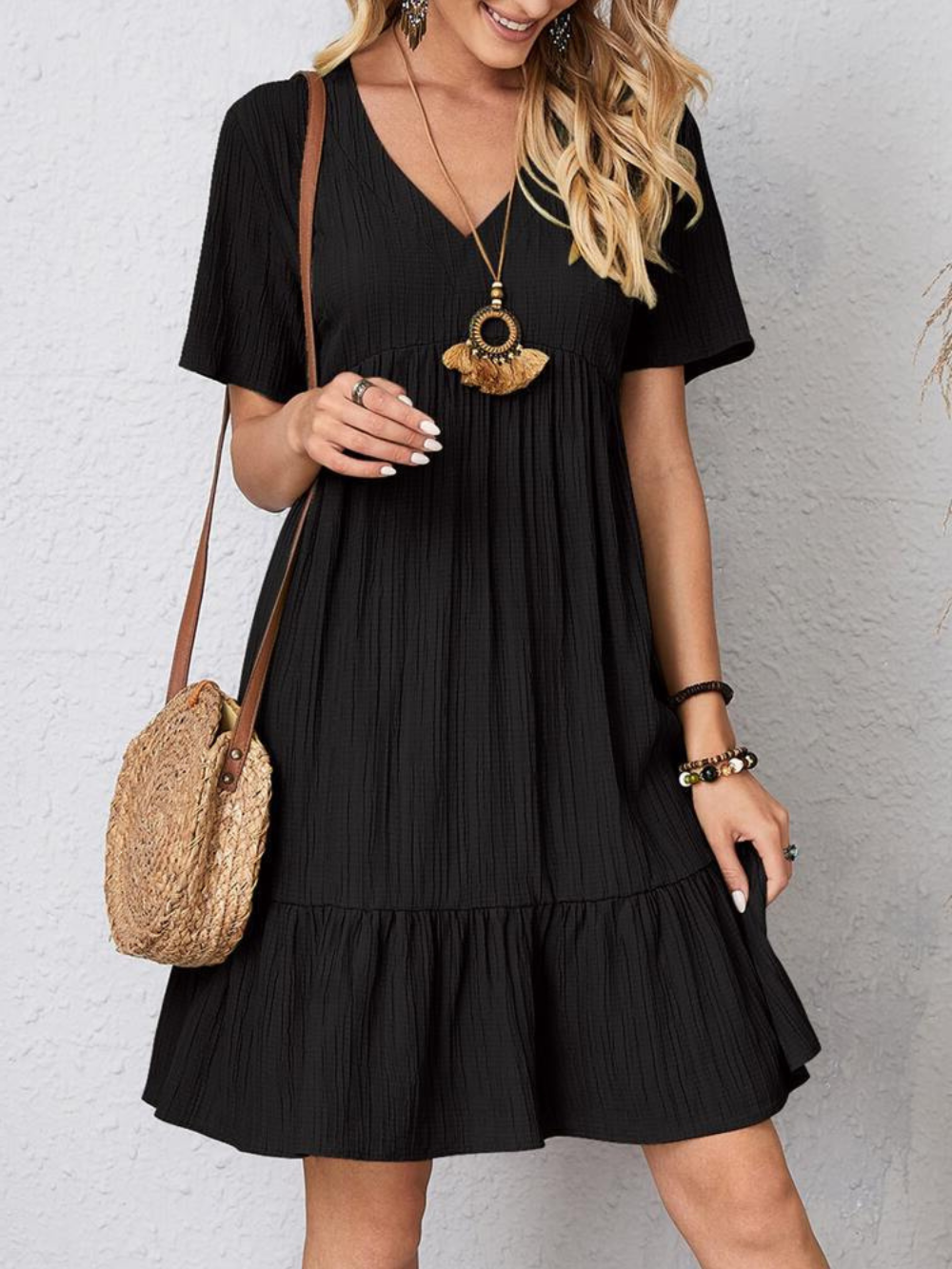 Avery – Robe Décontractée Confortable – Noir