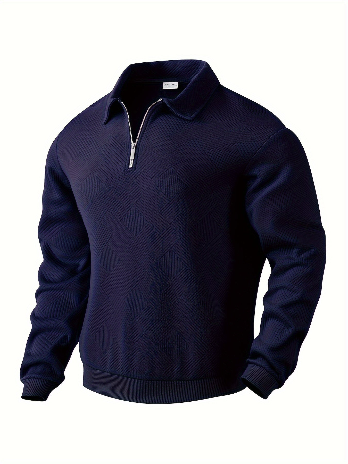 James - Pull Vintage à Motif Géométrique avec Fermeture Éclair