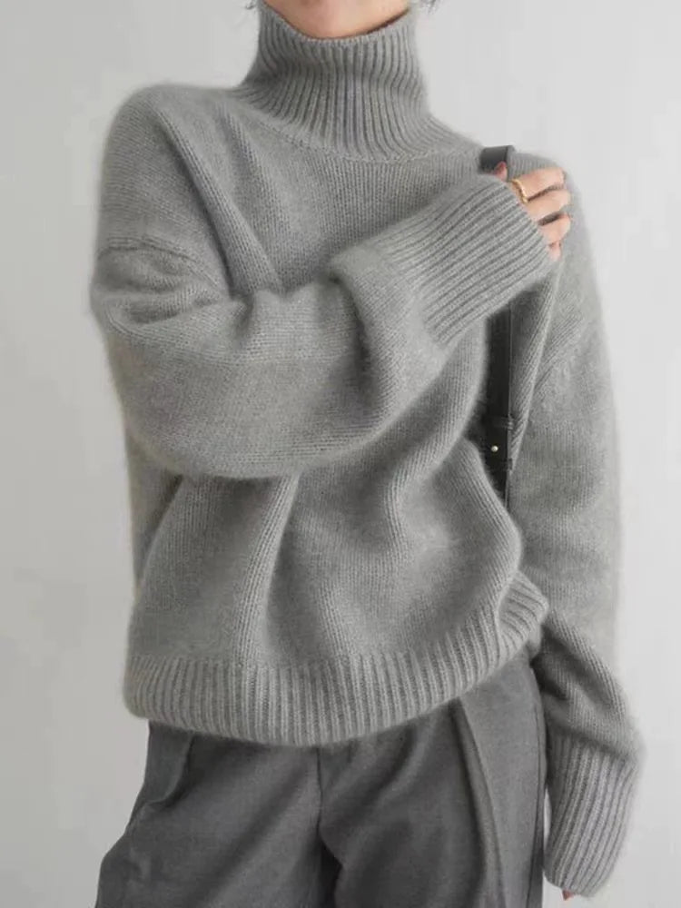 Ruby - Pull Col Roulé Doux et Élégant