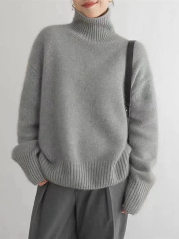 Ruby - Pull Col Roulé Doux et Élégant