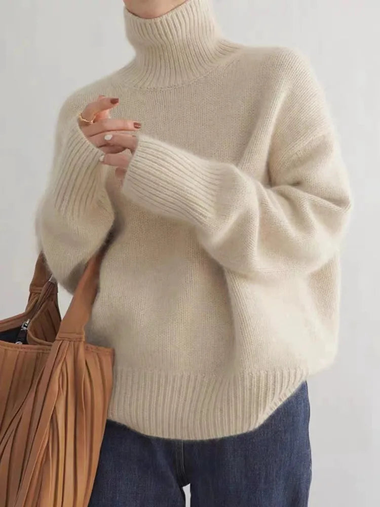 Ruby - Pull Col Roulé Doux et Élégant