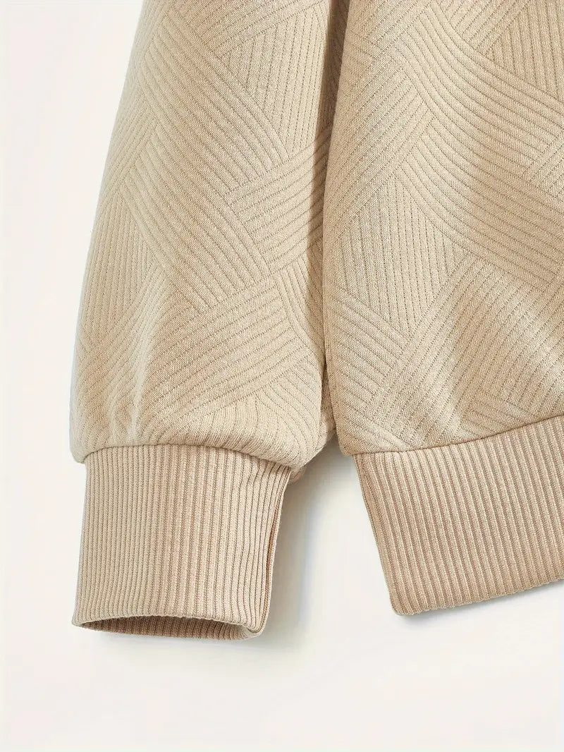 James - Pull Vintage à Motif Géométrique avec Fermeture Éclair