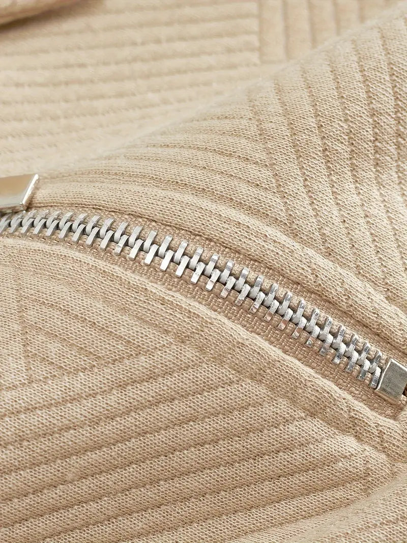 James - Pull Vintage à Motif Géométrique avec Fermeture Éclair