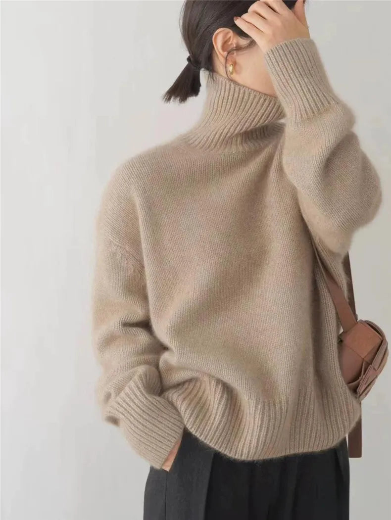 Ruby - Pull Col Roulé Doux et Élégant