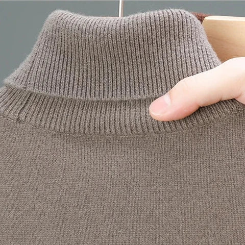Ethan – Pull Col Roulé Confortable en Laine Pure