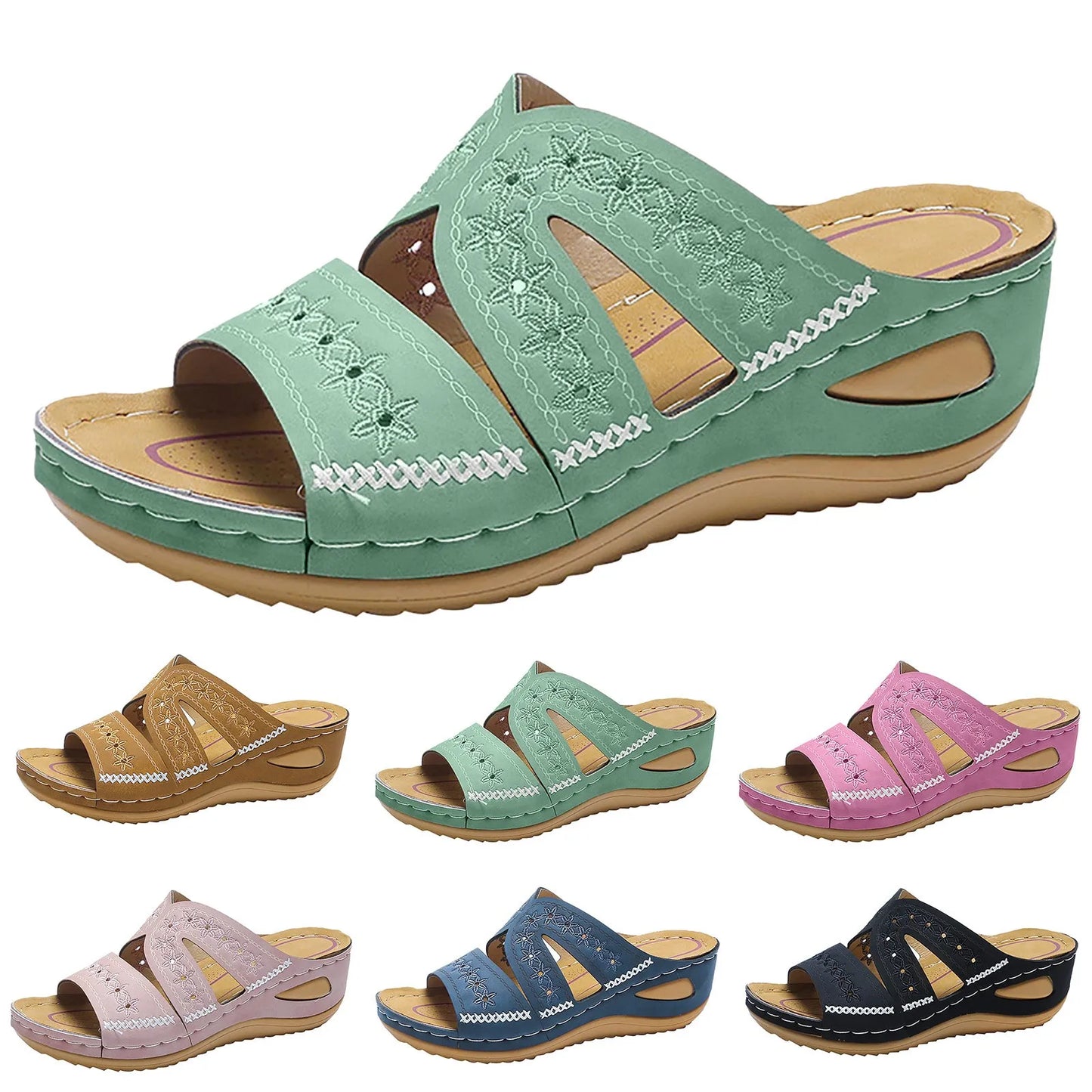 Aria – Sandales Confortables Élégantes à Cristaux – Beige