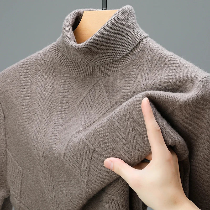 Ethan – Pull Col Roulé Confortable en Laine Pure