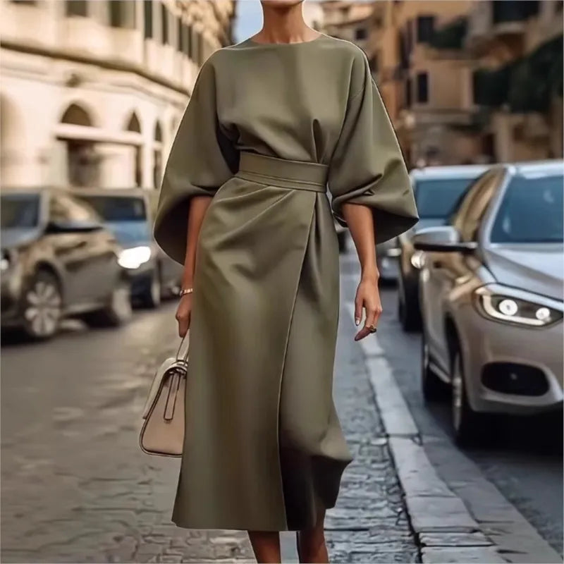 Isabella - Robe Décontractée Col Rond Confortable