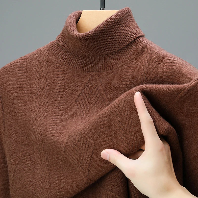 Ethan – Pull Col Roulé Confortable en Laine Pure