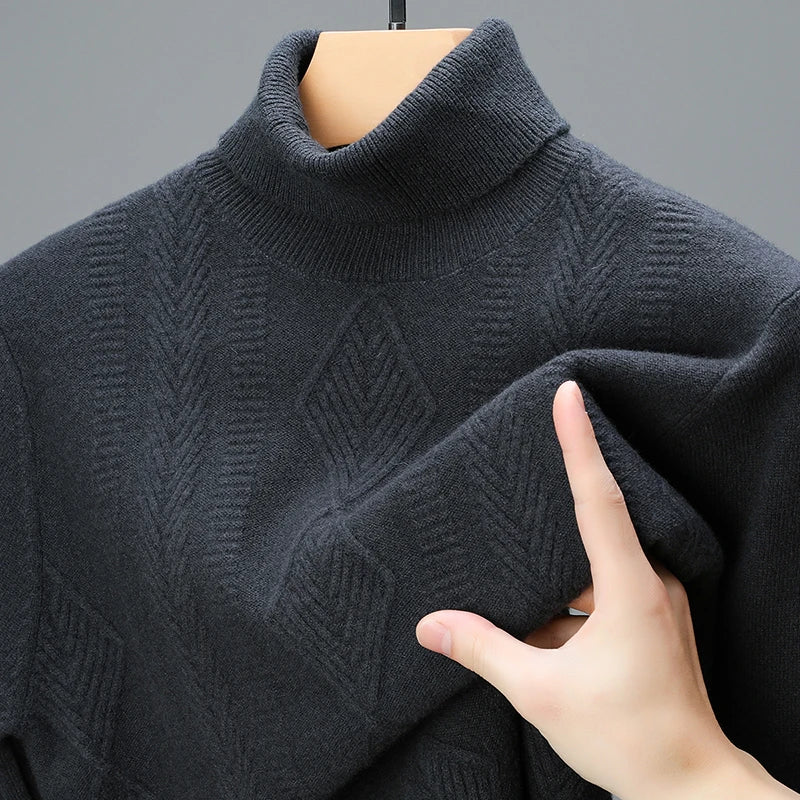 Ethan – Pull Col Roulé Confortable en Laine Pure