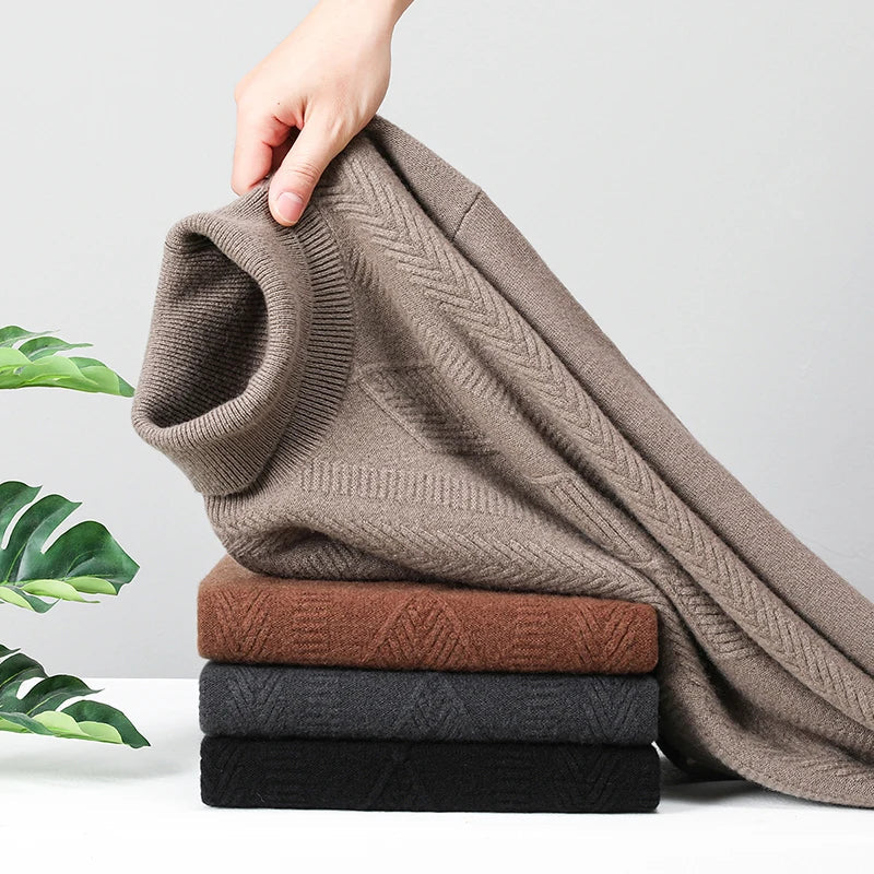 Ethan – Pull Col Roulé Confortable en Laine Pure