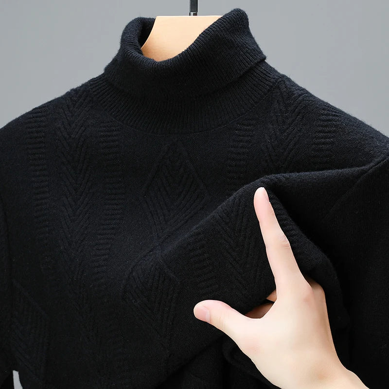 Ethan – Pull Col Roulé Confortable en Laine Pure