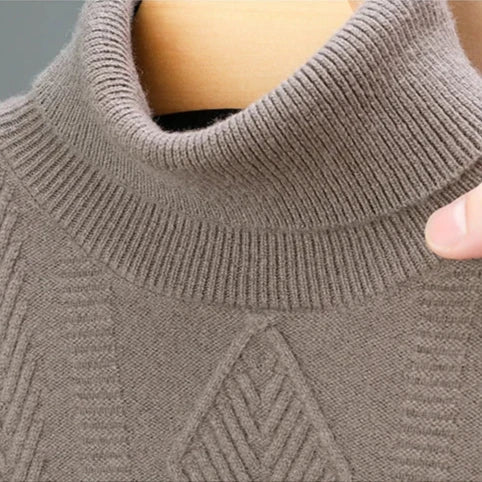 Ethan – Pull Col Roulé Confortable en Laine Pure