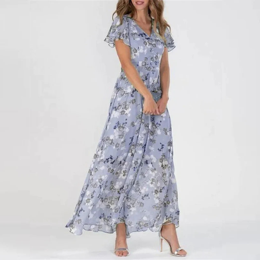 Avery – Robe Glamour Coupe Flatteuse - Bleu
