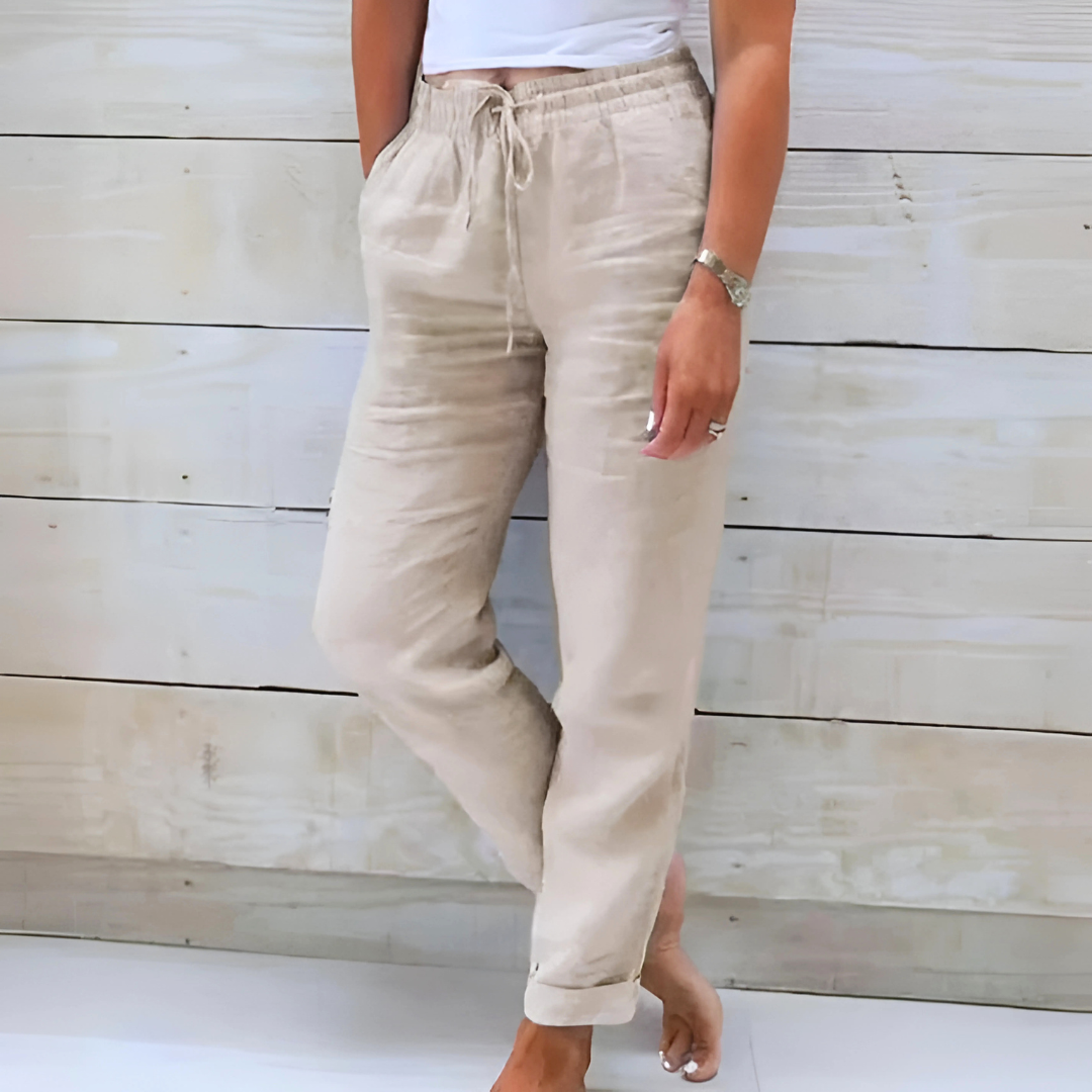 Zoe – Pantalon Léger Extensible à Taille Élastique
