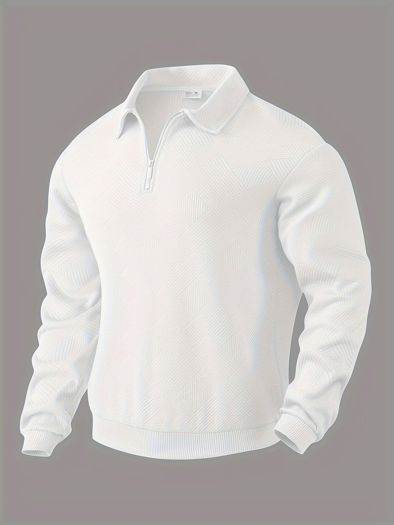 James - Pull Vintage à Motif Géométrique avec Fermeture Éclair