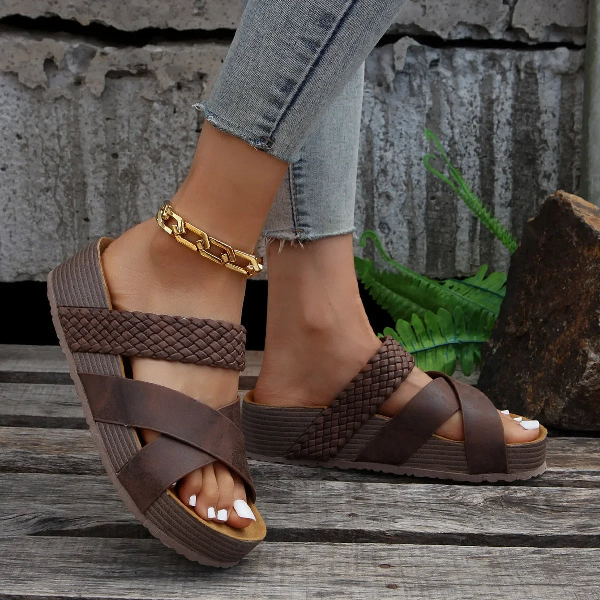Victoria – Sandales Confortables Stylées – Marron