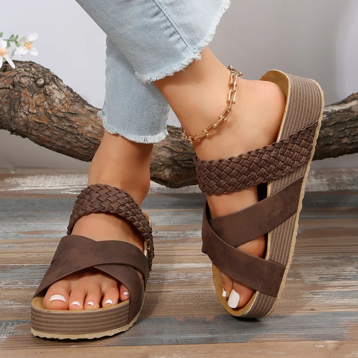 Victoria – Sandales Confortables Stylées – Marron