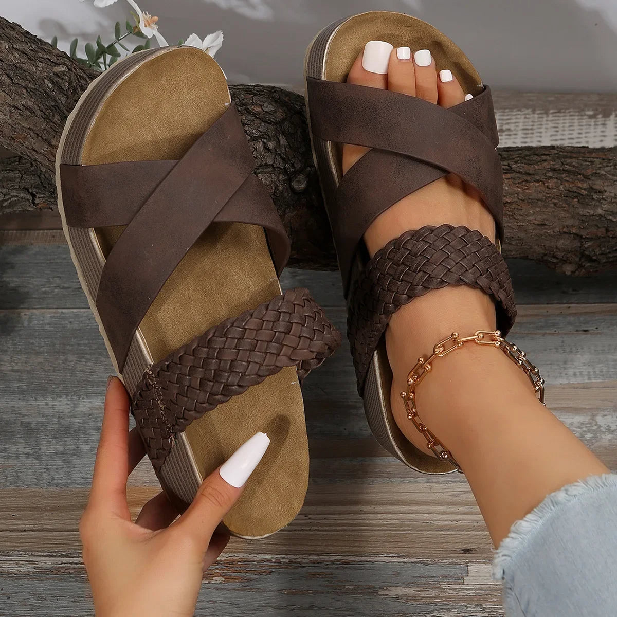 Victoria – Sandales Confortables Stylées – Marron