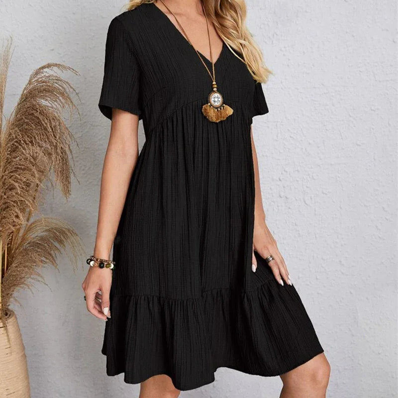 Avery – Robe Décontractée Confortable – Noir