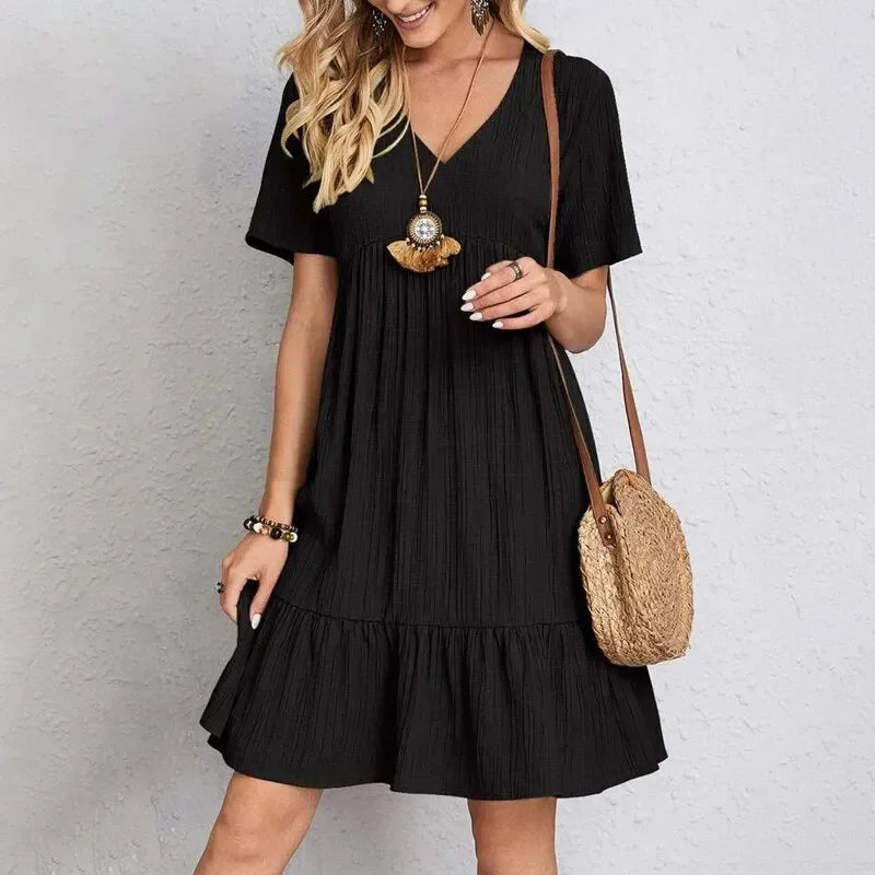 Avery – Robe Décontractée Confortable – Noir