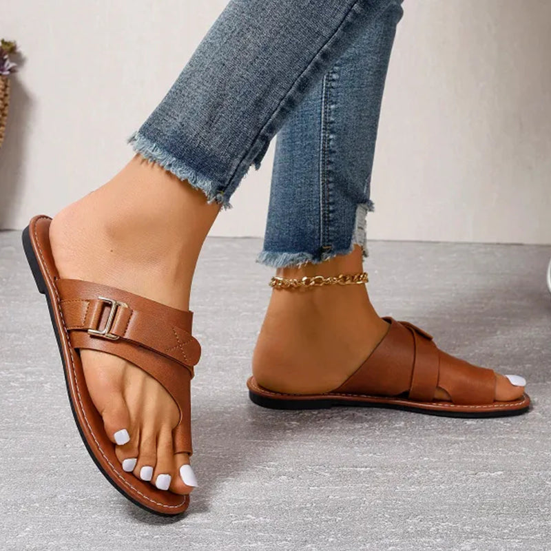 Brooklyn – Sandales Confortables à Bride – Marron