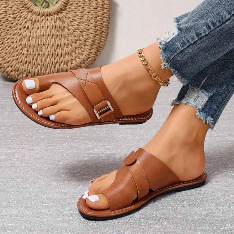 Brooklyn – Sandales Confortables à Bride – Marron