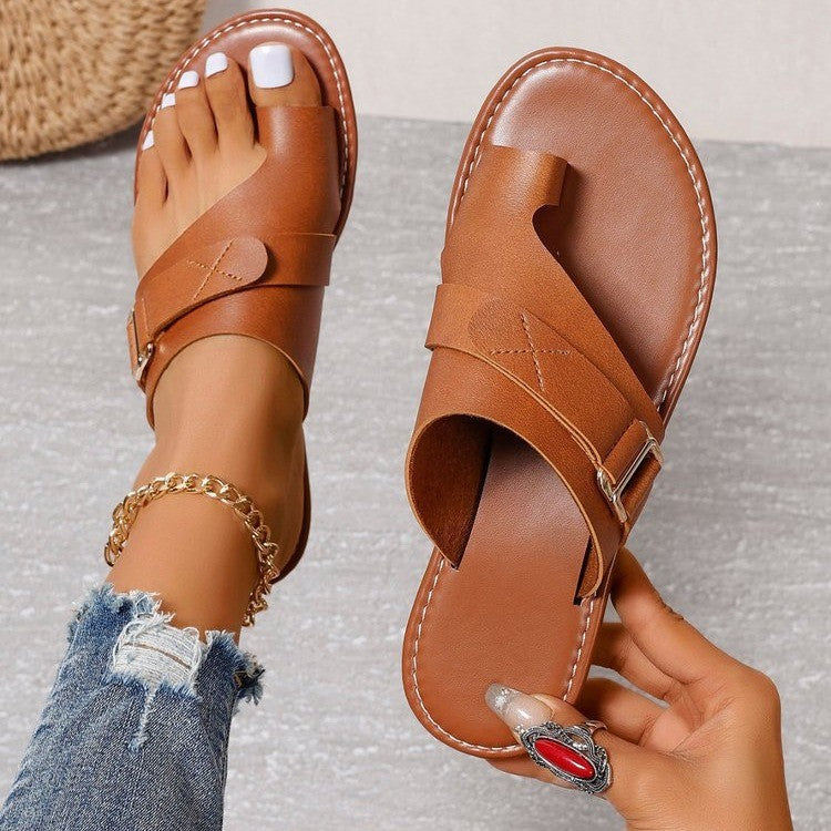 Brooklyn – Sandales Confortables à Bride – Marron