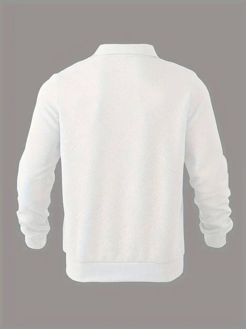 James - Pull Vintage à Motif Géométrique avec Fermeture Éclair