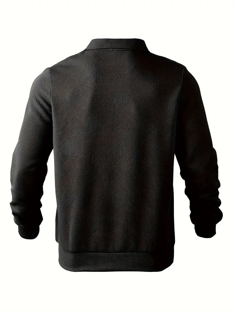 James - Pull Vintage à Motif Géométrique avec Fermeture Éclair