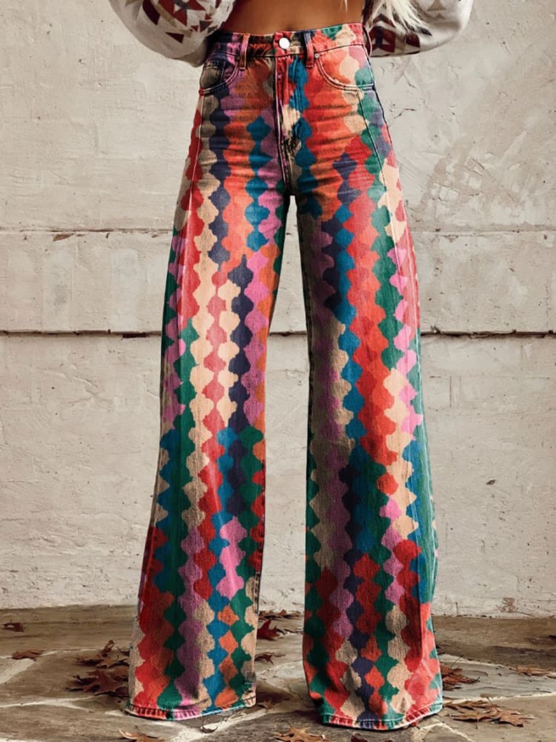 Tahlia - Pantalon Vintage Confortable à Jambe Large
