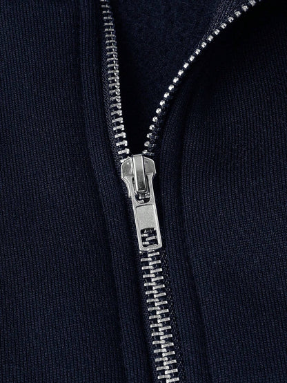 William – Pull Décontracté Demi-Zippé – Coupe Ample – Noir