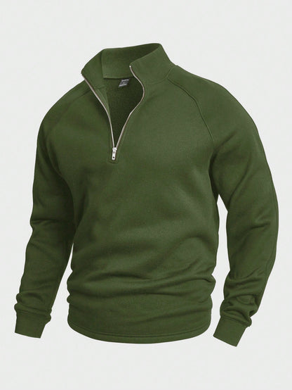 William – Pull Décontracté Demi-Zippé – Coupe Ample – Noir