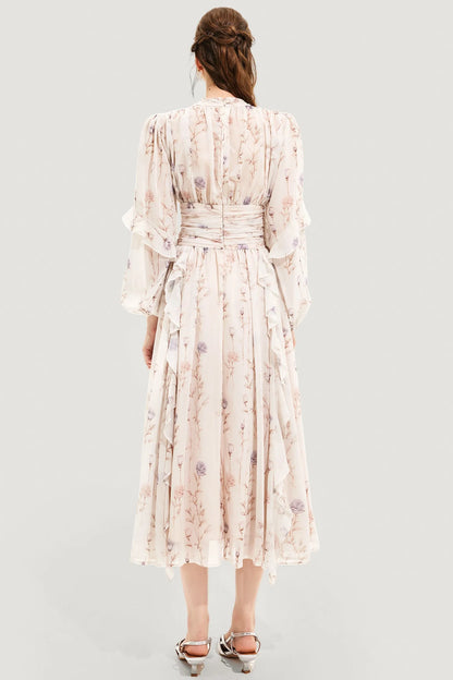 Ella - Robe d'Été Chic Couture à Imprimé Floral