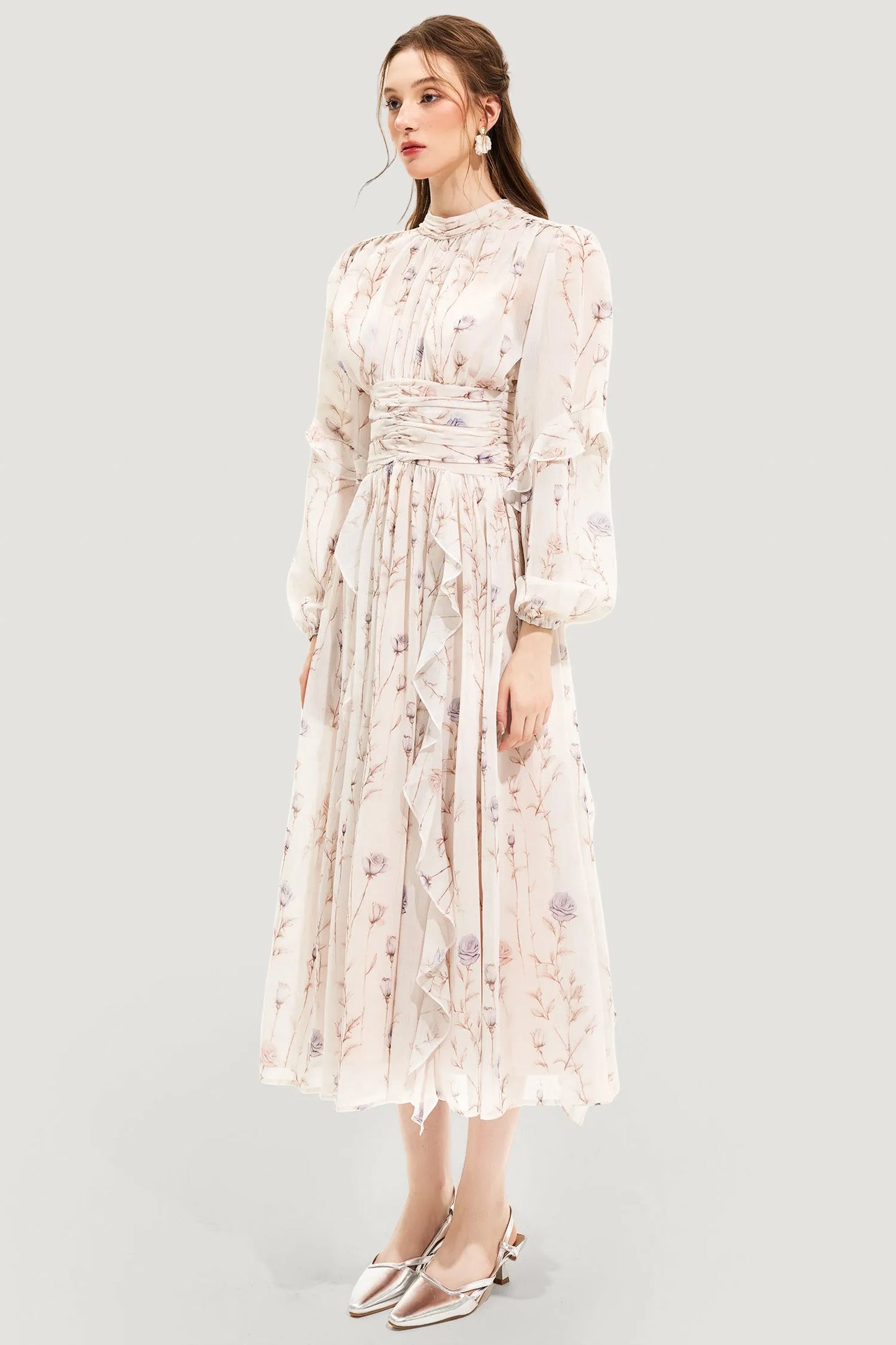 Ella - Robe d'Été Chic Couture à Imprimé Floral