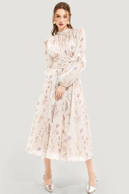 Ella - Robe d'Été Chic Couture à Imprimé Floral