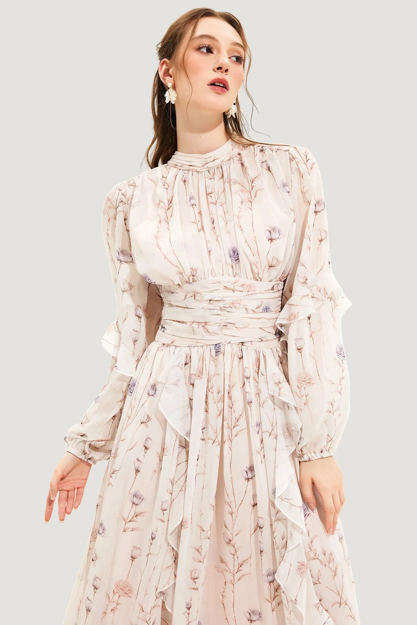 Ella - Robe d'Été Chic Couture à Imprimé Floral