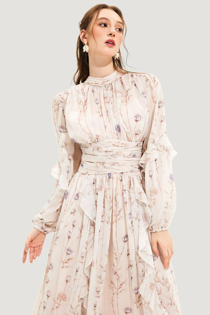 Ella - Robe d'Été Chic Couture à Imprimé Floral