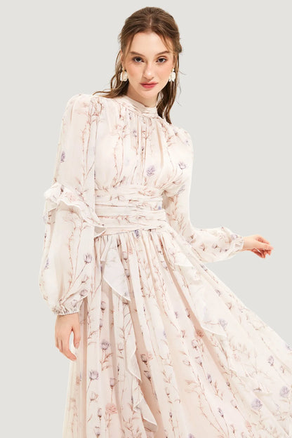 Ella - Robe d'Été Chic Couture à Imprimé Floral