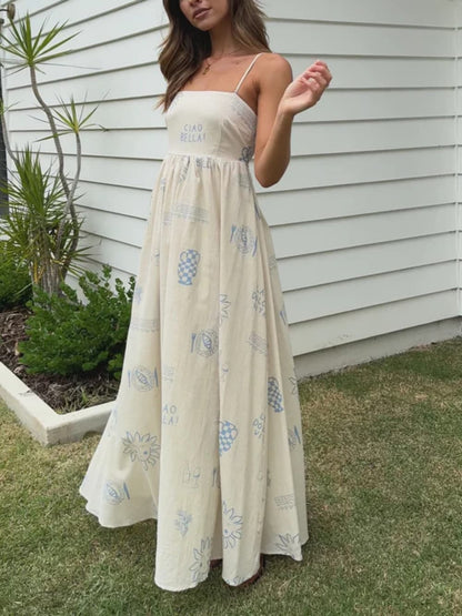 Avery - Robe Longue Imprimé Méditerranéen