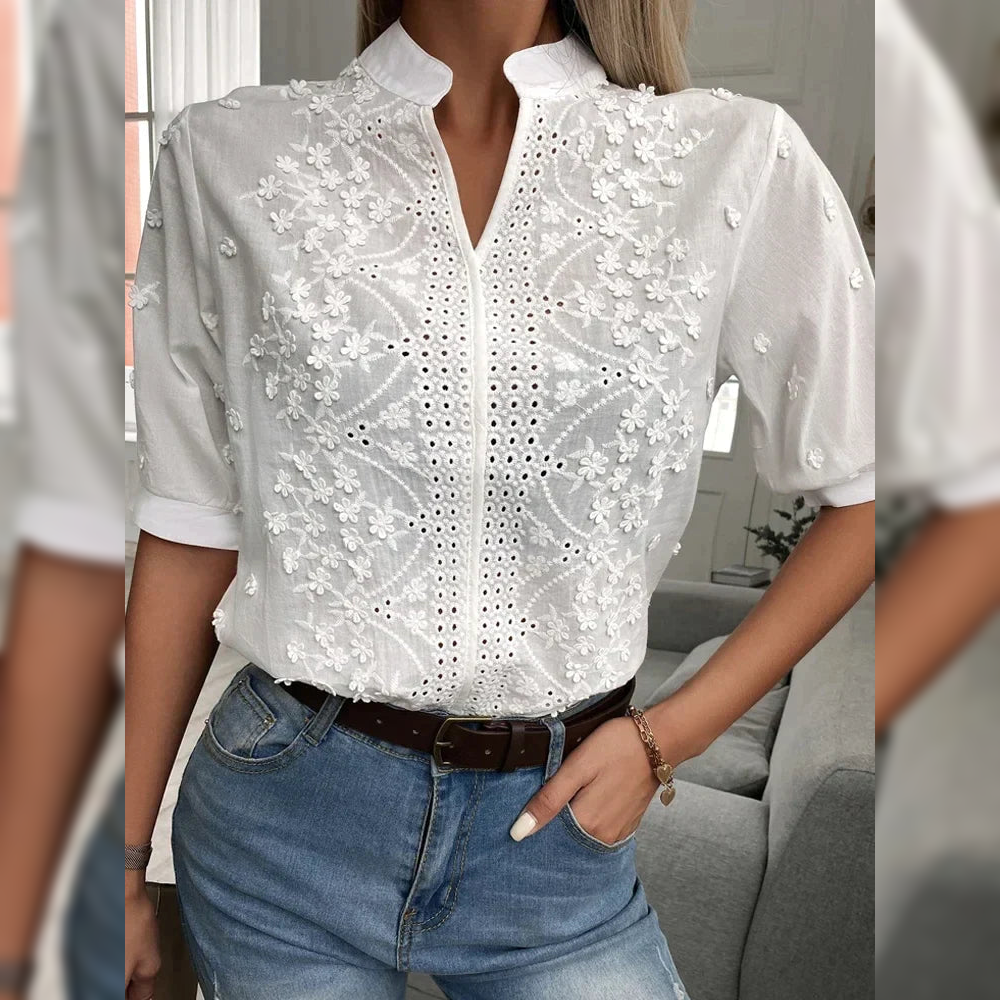 Brooklyn - Blouse Élégante et Classique - Blanc