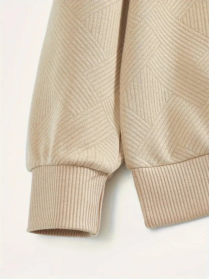 James - Pull Vintage à Motif Géométrique avec Fermeture Éclair