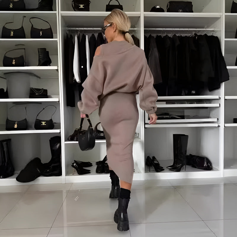 Aria – Ensemble Élégant Deux Pièces (Robe et Pull)