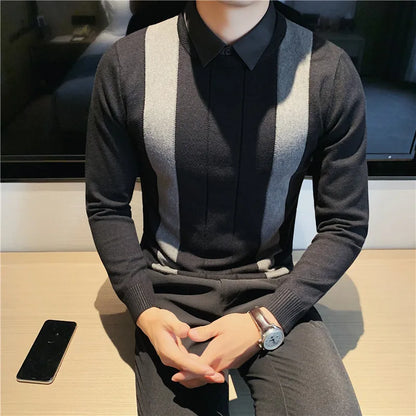 Elijah - Pull en Maille Rayé Classique