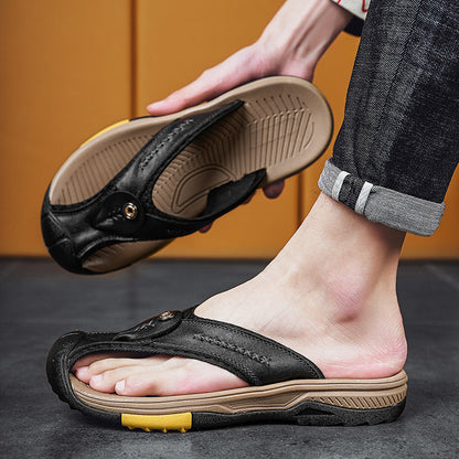 Owen – Tongs Confortables à Bout Renforcé – Noir